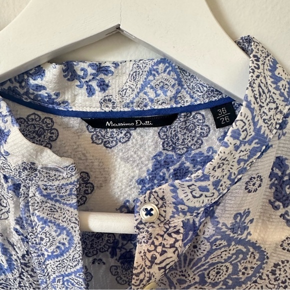 Massimo Dutti Silk Blouse in Blue Size 36 - Picture 3 of 5